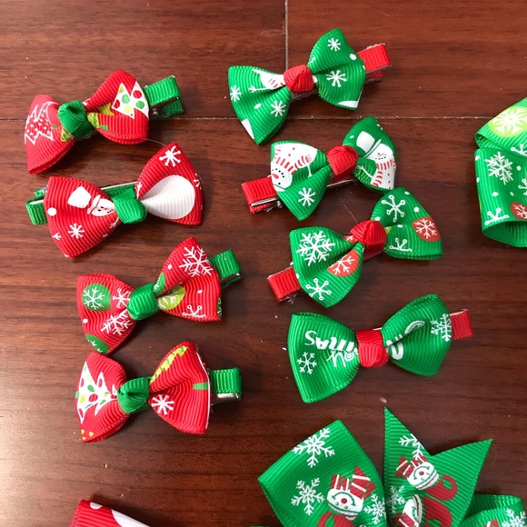 Christmas Hair Bows and Hair Clips - Picture 2 of 7